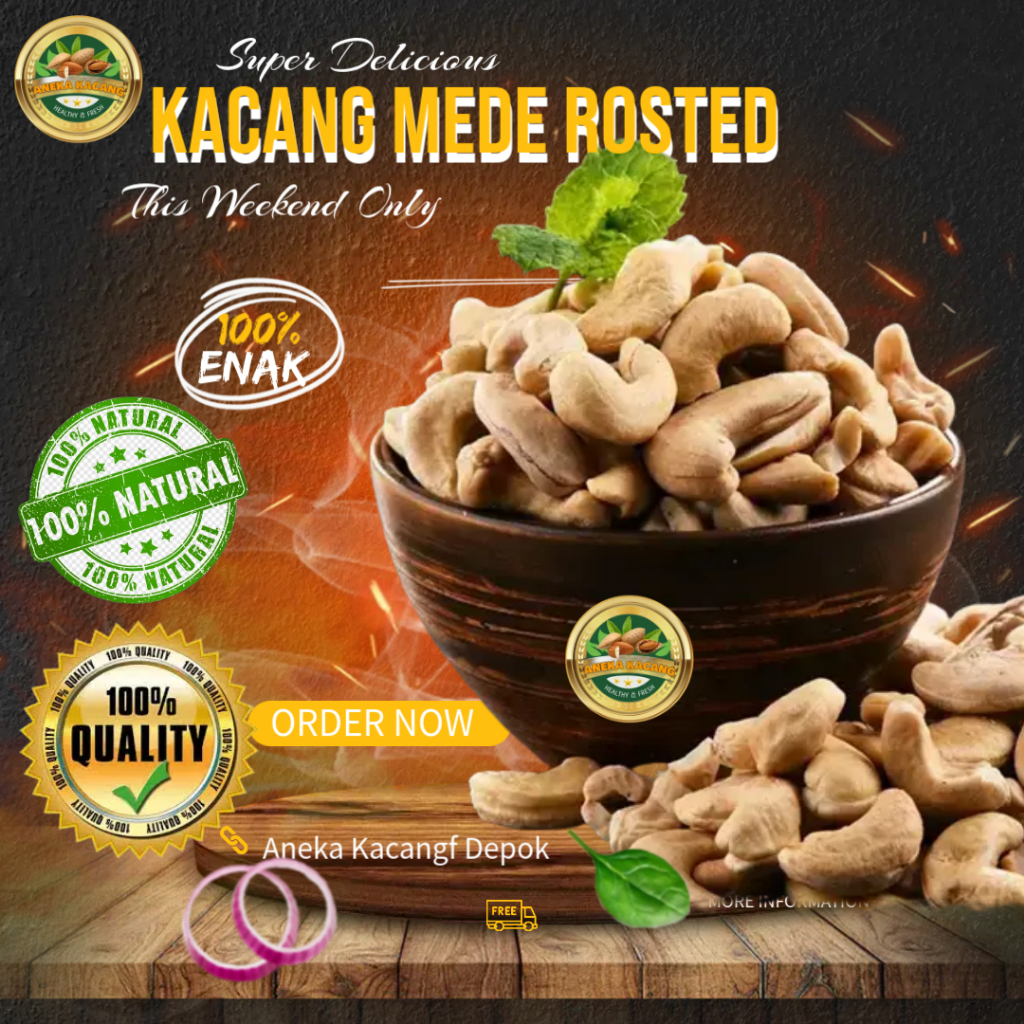 

1kg Mede Tawar Oven - Plain Roasted Cashew - kacang mete panggang