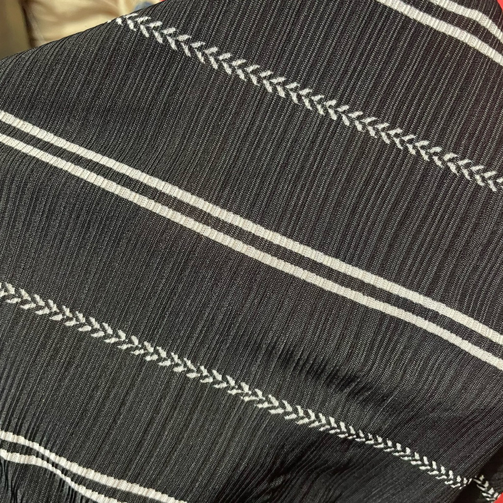 kain spandek knit cabut jarum - kain knit jabut jaruk motif salur premium - kain spandek knit street