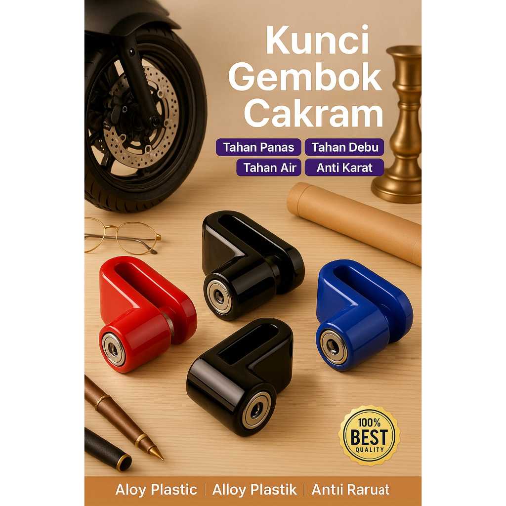 Kunci Gembok Disc Lock pada Cakram Sepeda Motor Universal — 3