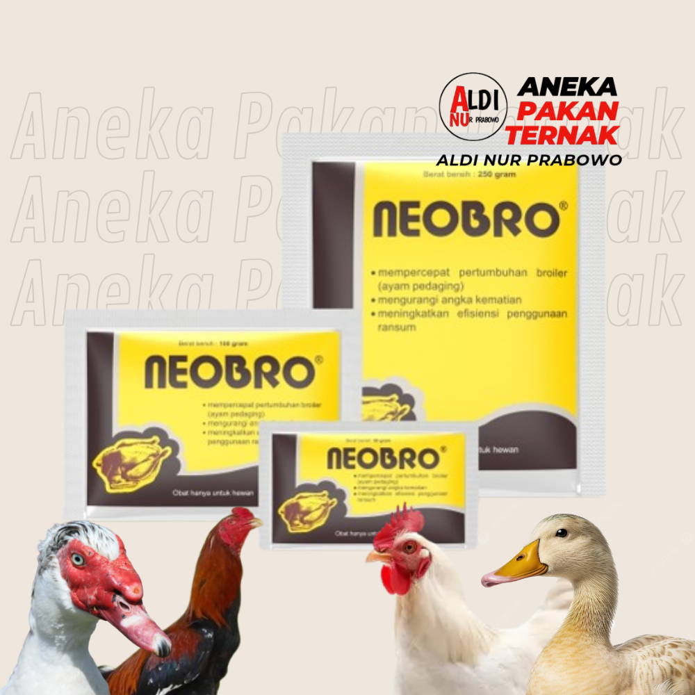 NEOBRO Suplemen Ayam Pegaging Kemasan 50 Gram - Suplemen Penggemuk untuk ayam Pedaging Broiler
