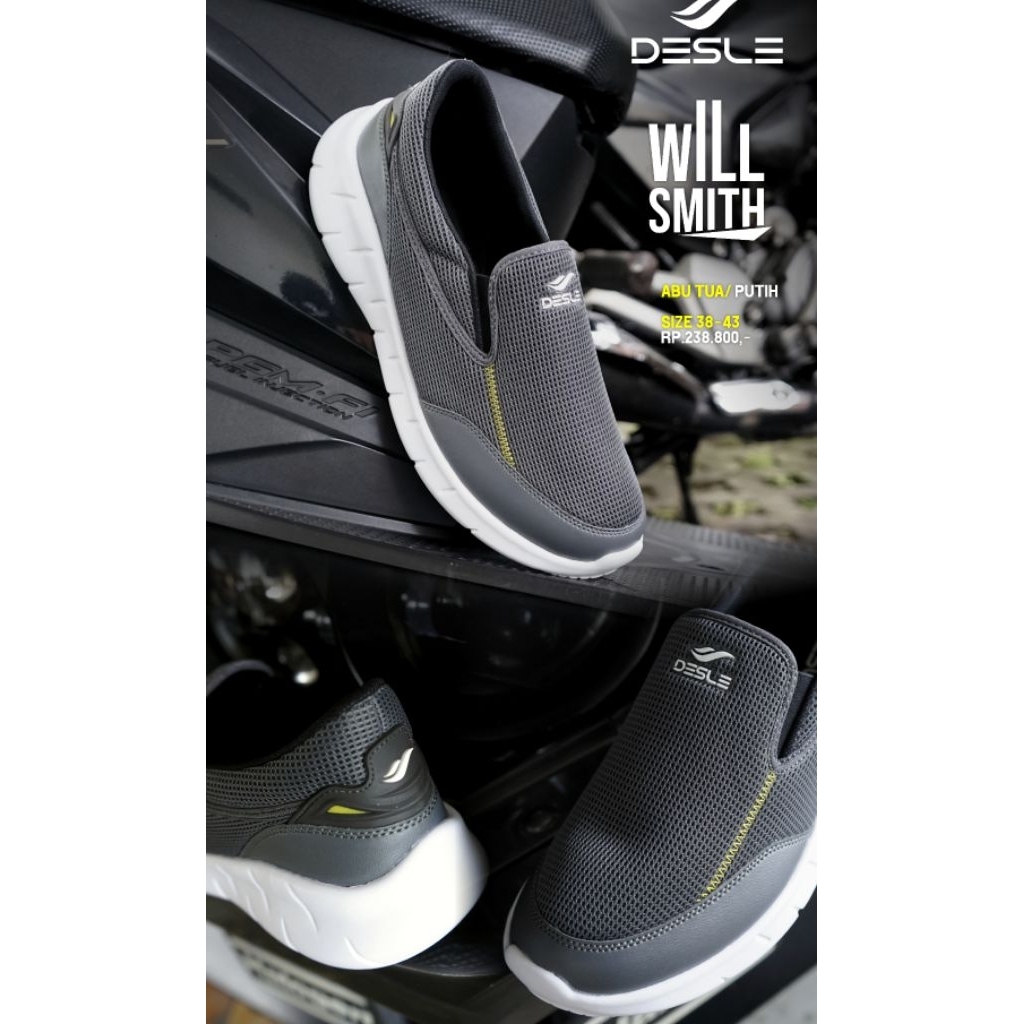 sepatu slip on pria DESLE WILL SMITH (size 38-43)