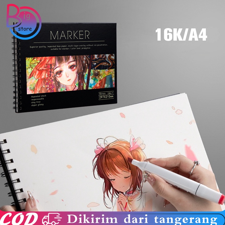 

KODE A58N Marker Pad Sketchbook 5 Sheets No Penetration Drawing Paper Untuk Marker Pen