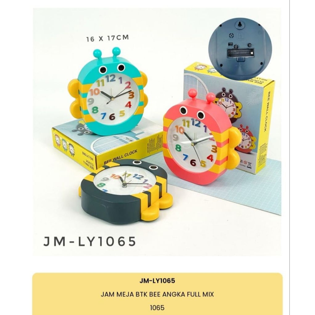 jam meja karakter/jam alarm bee/jam anak/jm-ly1065