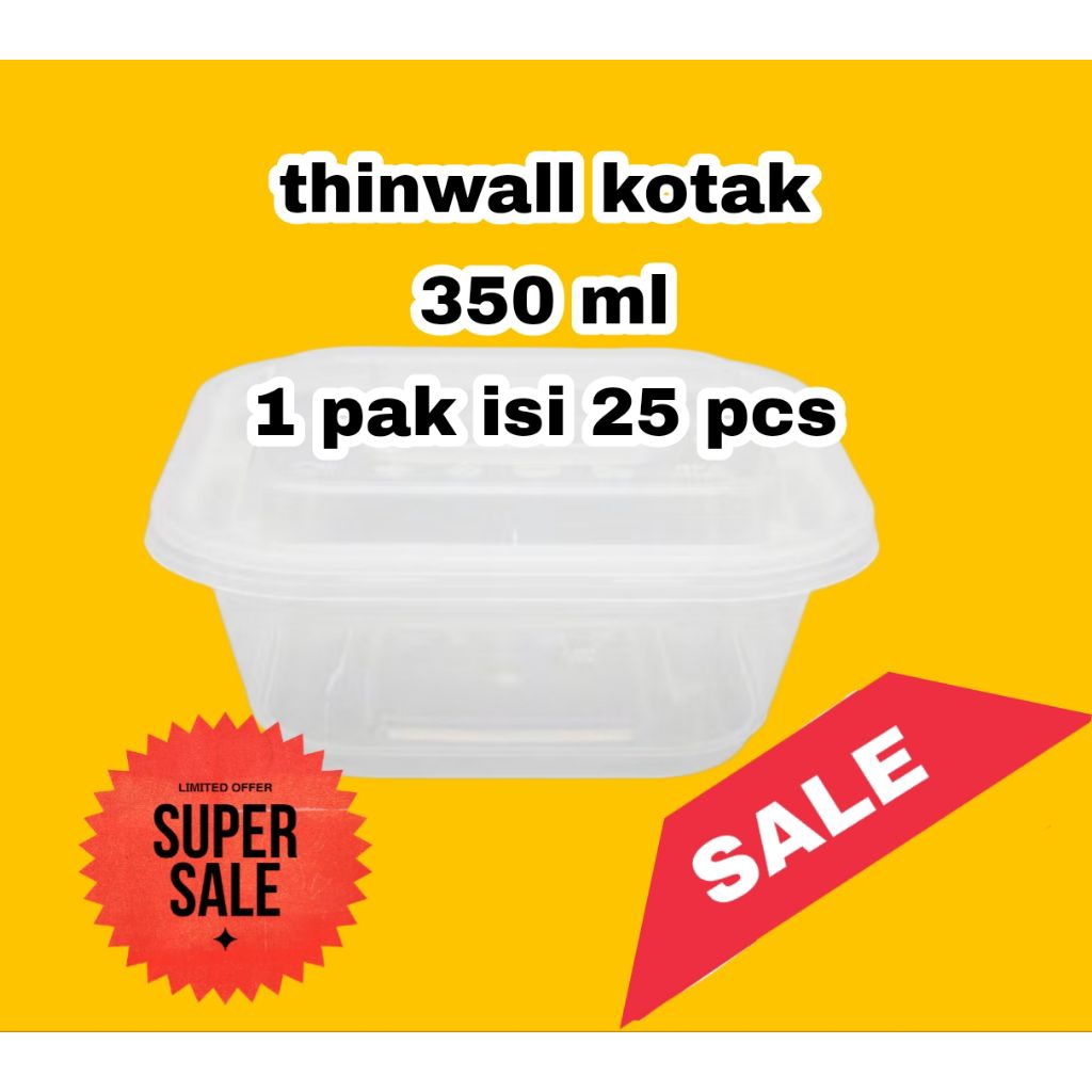 thinwall kotak 350 ml thinwall square 350 ml isi 25