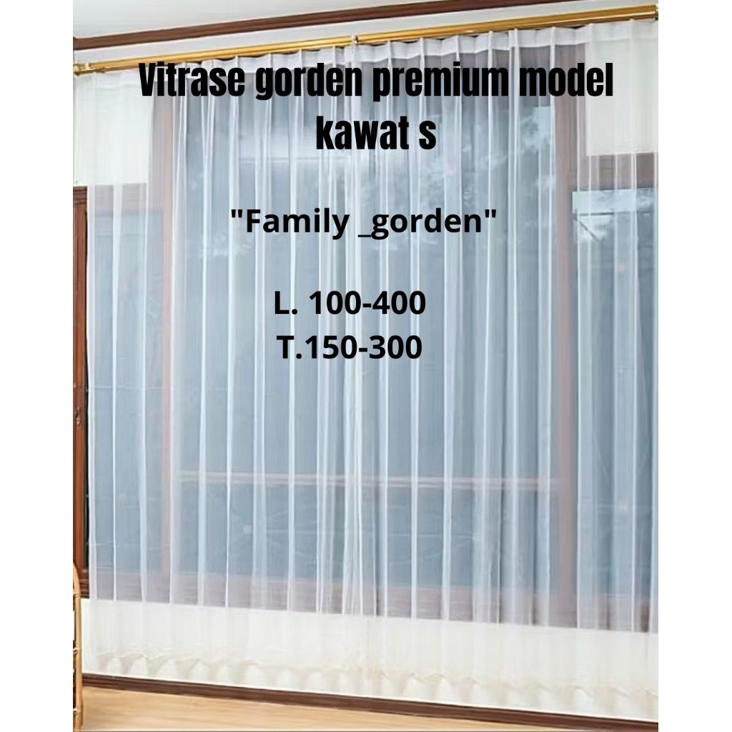 Vitrase Gorden Voile Putih Polos Import Premium Model Plisket Kawat S Minimalis Tirai Jendela Transp