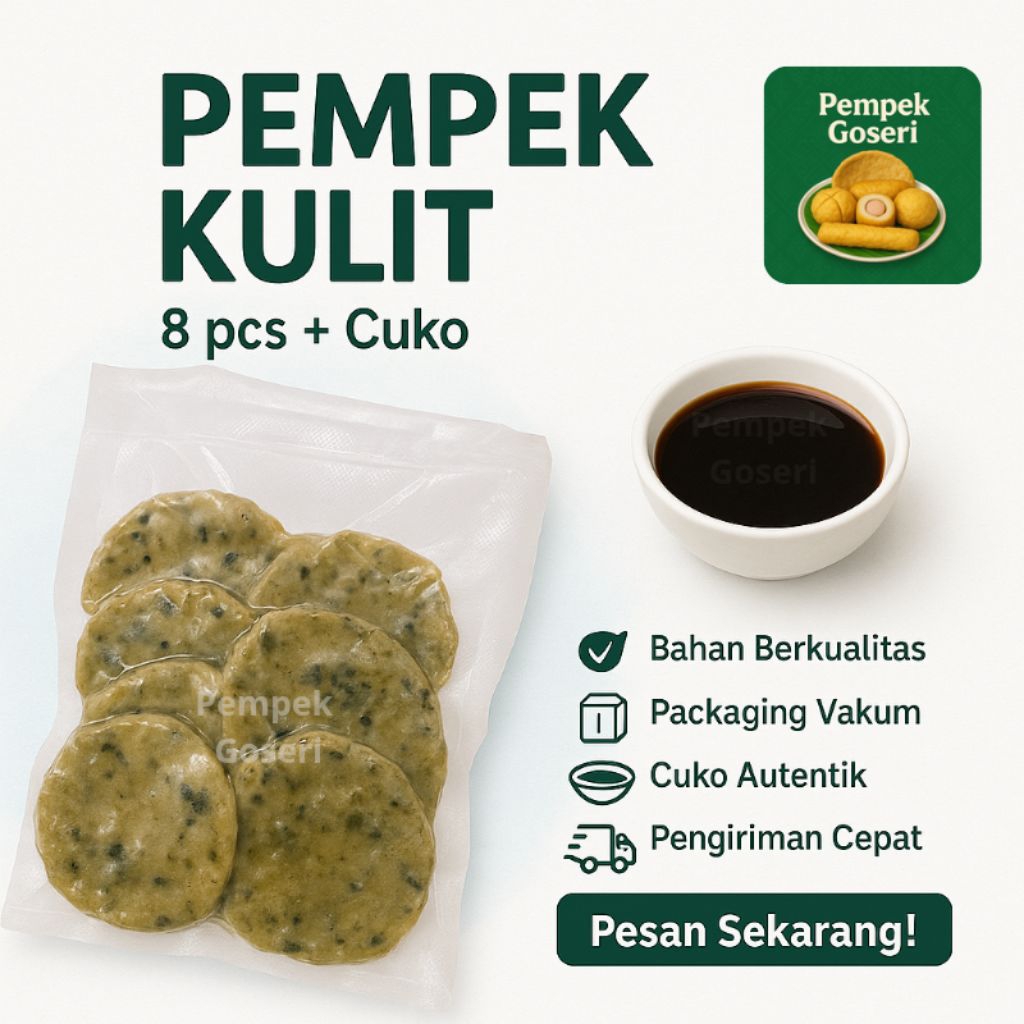 

Paket Pempek Kulit isi 8pcs - Pempek Goseri