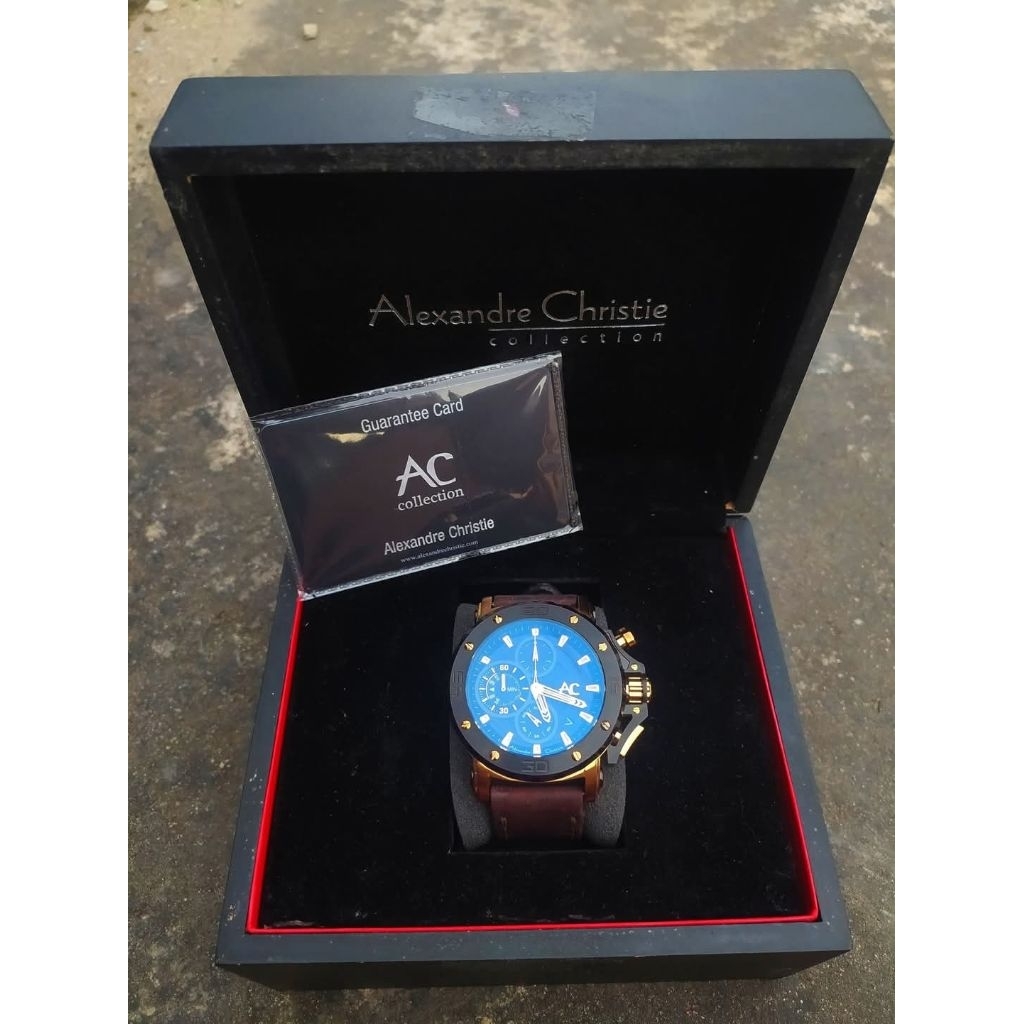 Jam Tangan AC Collection 9205 MC Black Rose Gold Fullset