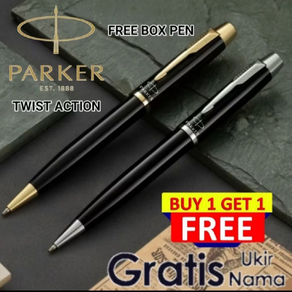 

Ballpoint Mewah Exlusive Buy 1 Get 1 Free Twist Action Parker Gratis Grafir Nama/Logo Lengkap Dengan Box Pulpen Exlusive
