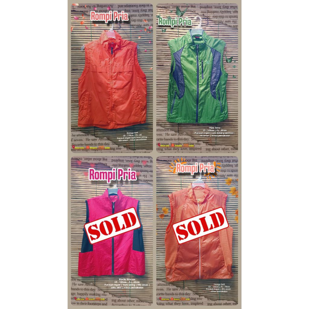 Rompi Vest Pria | Outer santai | Preloved second bekas terawat