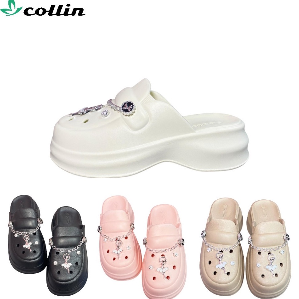 KODE R46F COLLIN Sendal Fuji EVA Rubber Model Bapau Dewasa WEDGES 5CM B7961