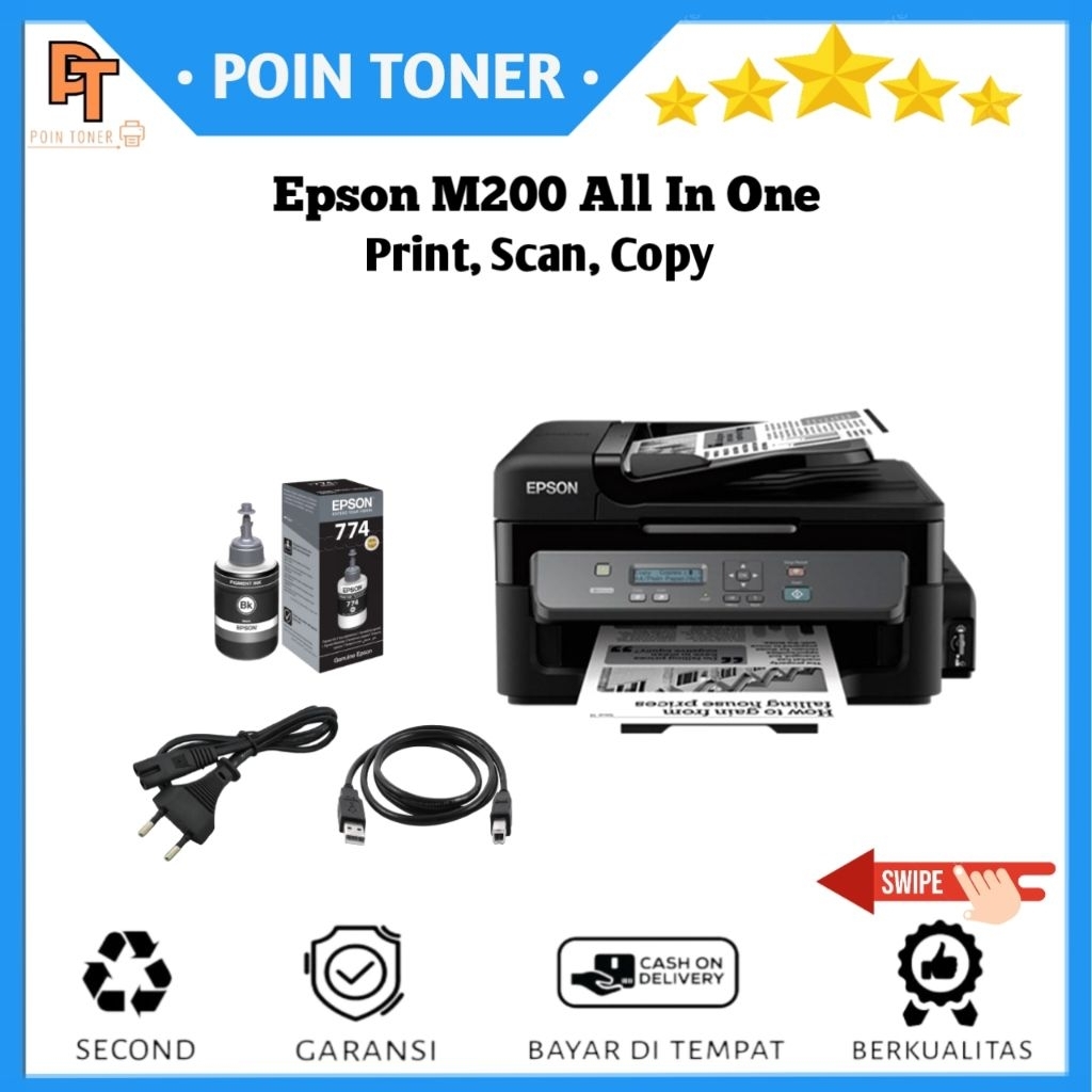 Printer Epson M200 Print Scan Copy Fax Bekas berkualitas