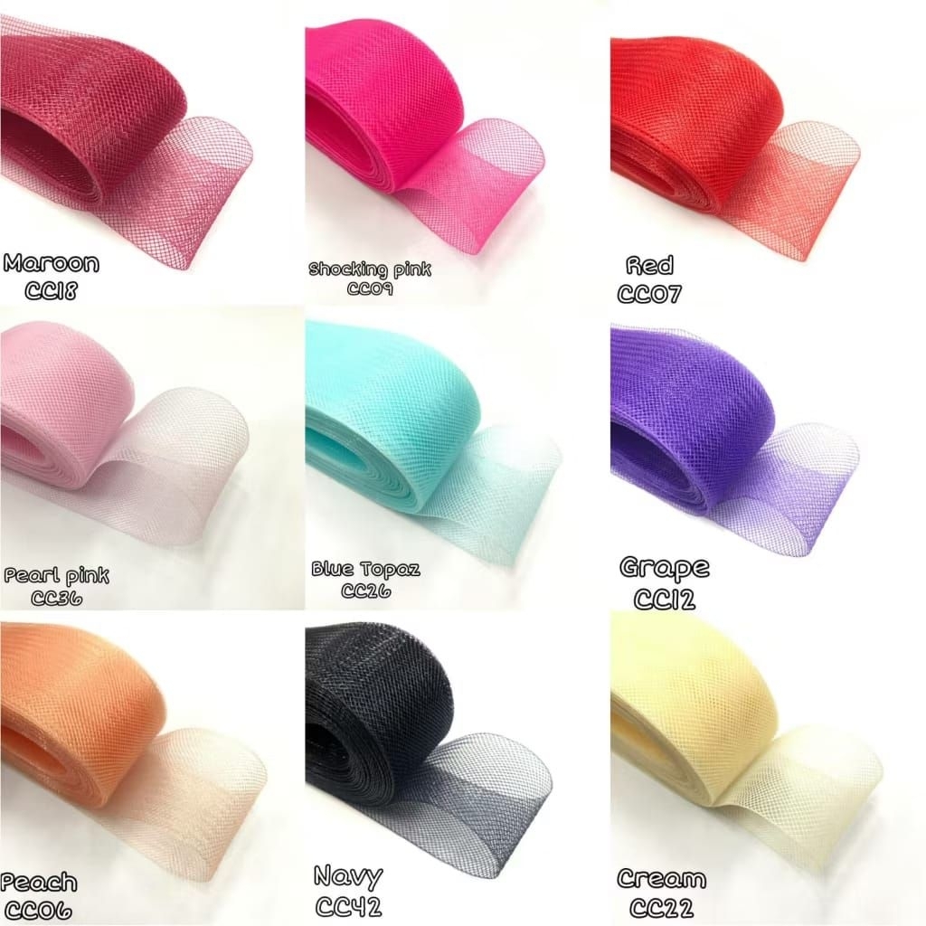

PER 1 ROLL (25 YARD) - YURE LEMAS 1 CM & 1.5 CM/ HH LEMAS / PENGEMBANG ROK / HORSE HAIR LEMAS