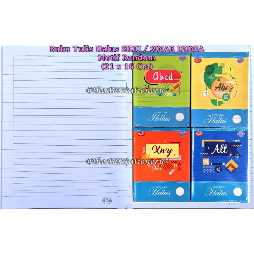 

(1 Pak/10 Buku) Buku Halus SIDU 38 / Buku Tulis Halus Sidu 38 / Buku Halus Sinar Dunia 38 (1 Pak/10)