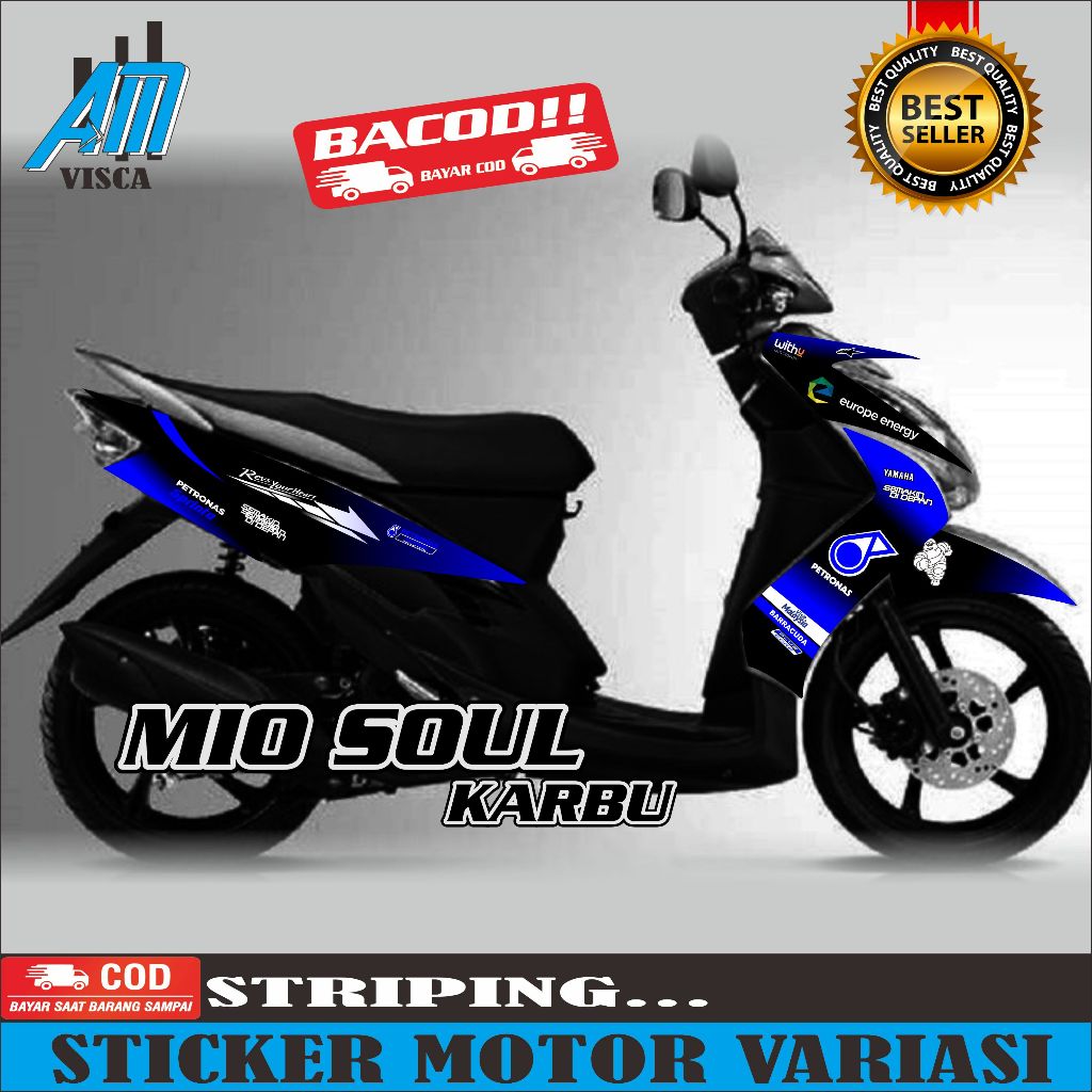 Striping Miop Soul Karbu Stiker Variasi Mio Soul Karbu Sticker Variasi Desain Petronas