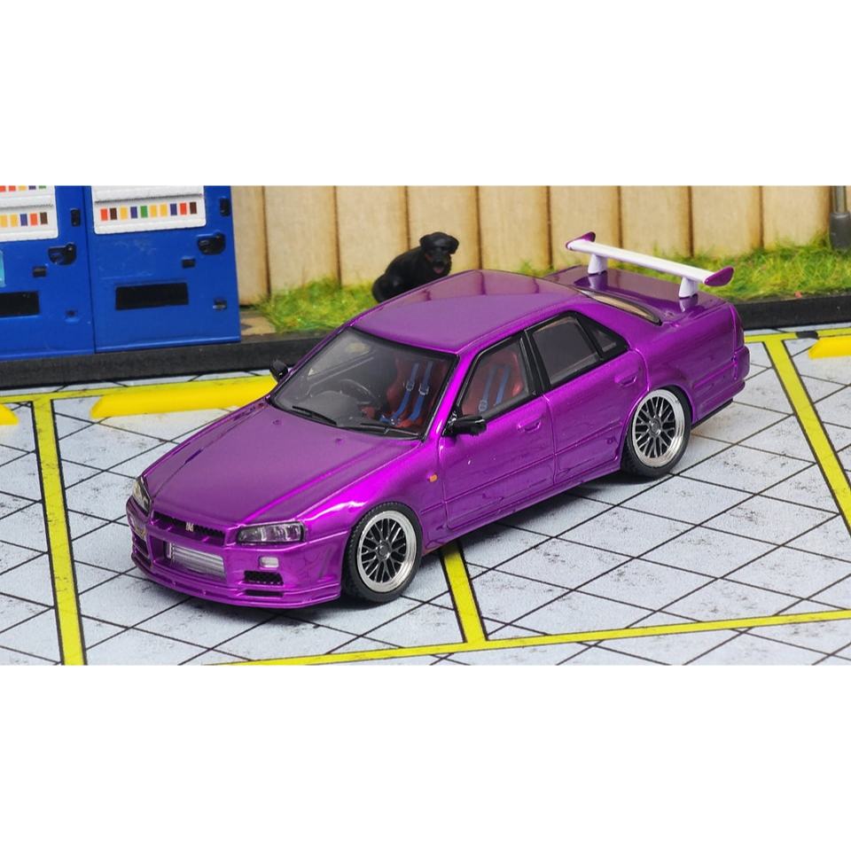 Mortal Nissan Skyline ER34 25GT-T, Metallic Purple Diecast