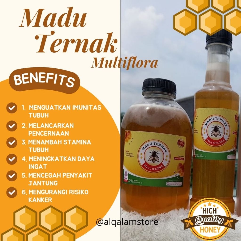 

Madu Ternak Multiflora 1 Kg | 100 % Madu Asli GRATIS Logam Mulia 24 Karat