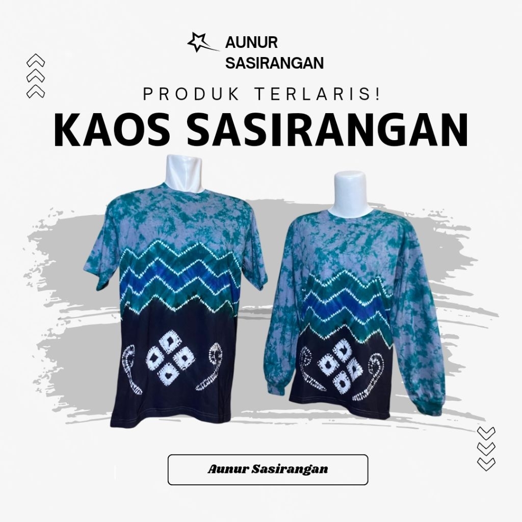 KAOS SASIRANGAN Lengan Panjang & Pendek Bahan COTTON COMBED Pria & Wanita