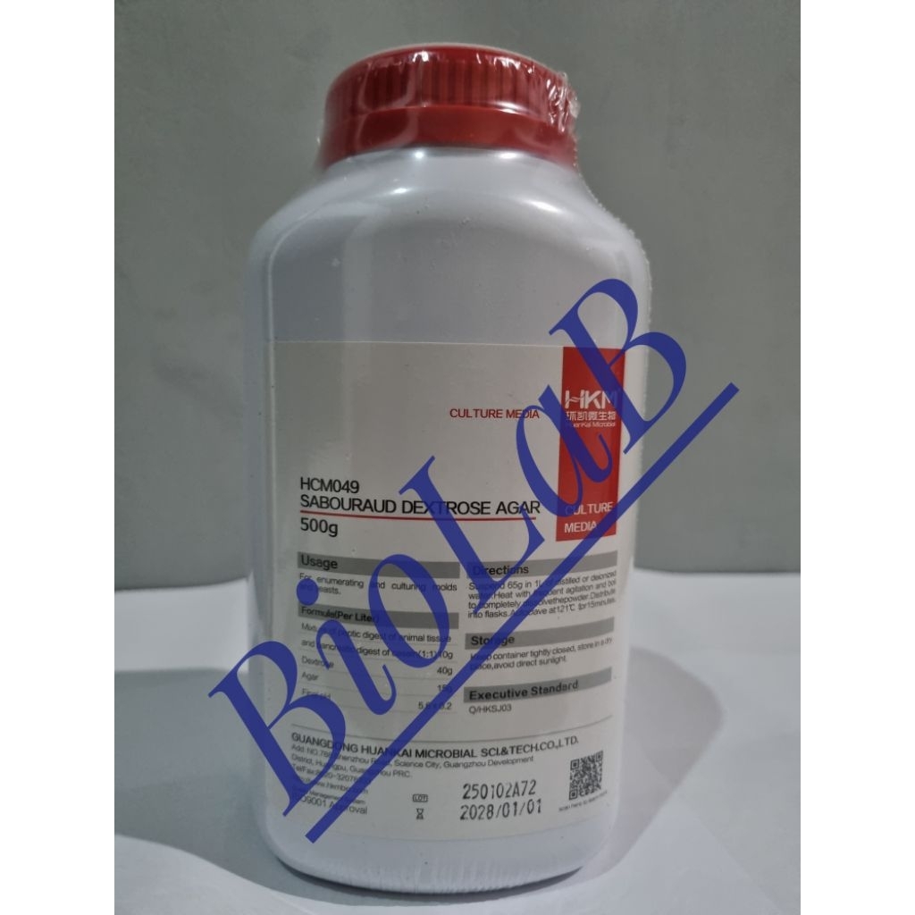 Sabouraud Dextrose Agar, 500 Gram