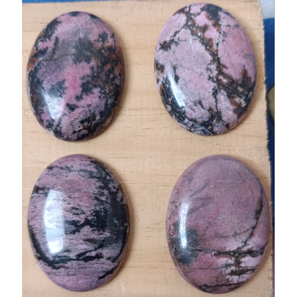 LS 117 Paket Batu Akik Rhodonite/Red Borneo Dim jumbo 40 mm untuk liontin dekorasi koleksi dll