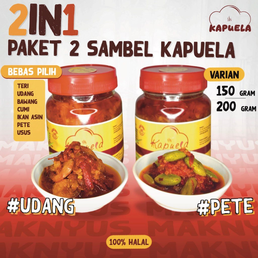 

PAKET 2 SAMBAL DENGAN ISIAN DI JAMIN ENAKKK | Sambal Cumi. Sambal Udang, Sambal Teri, Sambal Bawang, Sambal Usus, Sambal ikan Asin, Sambal Pete Kapuela
