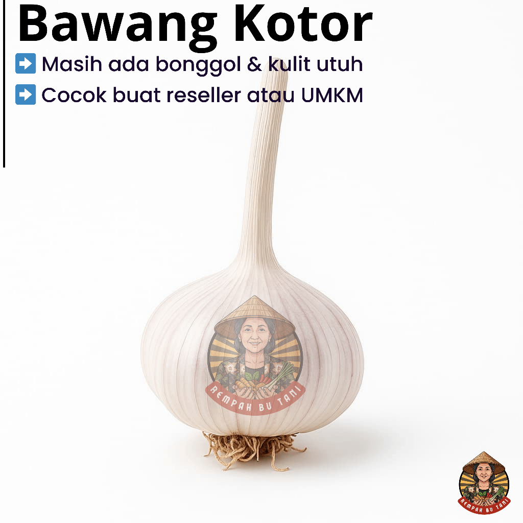 

Bawang Putih Honan Kotor – Grade B Mentahan Segar Rempah Bu Tani