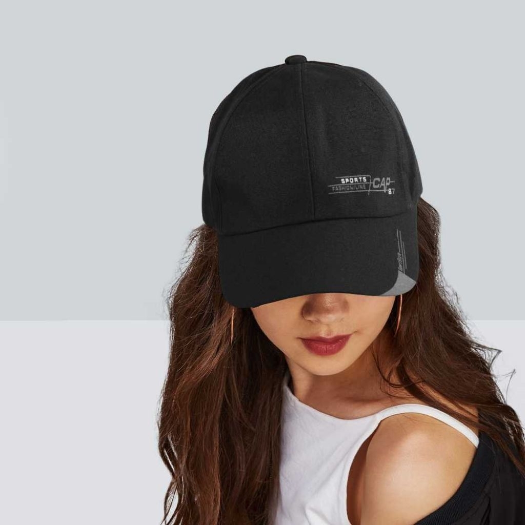 Topi Wanita Olahraga Senam Baseball Cap Visor Panjang Adjustable Topi Lidah Panjang