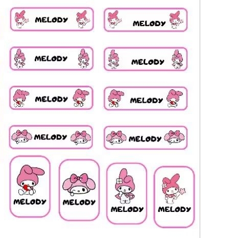 

stiker nama melody, melody stiker,stiker label my melody