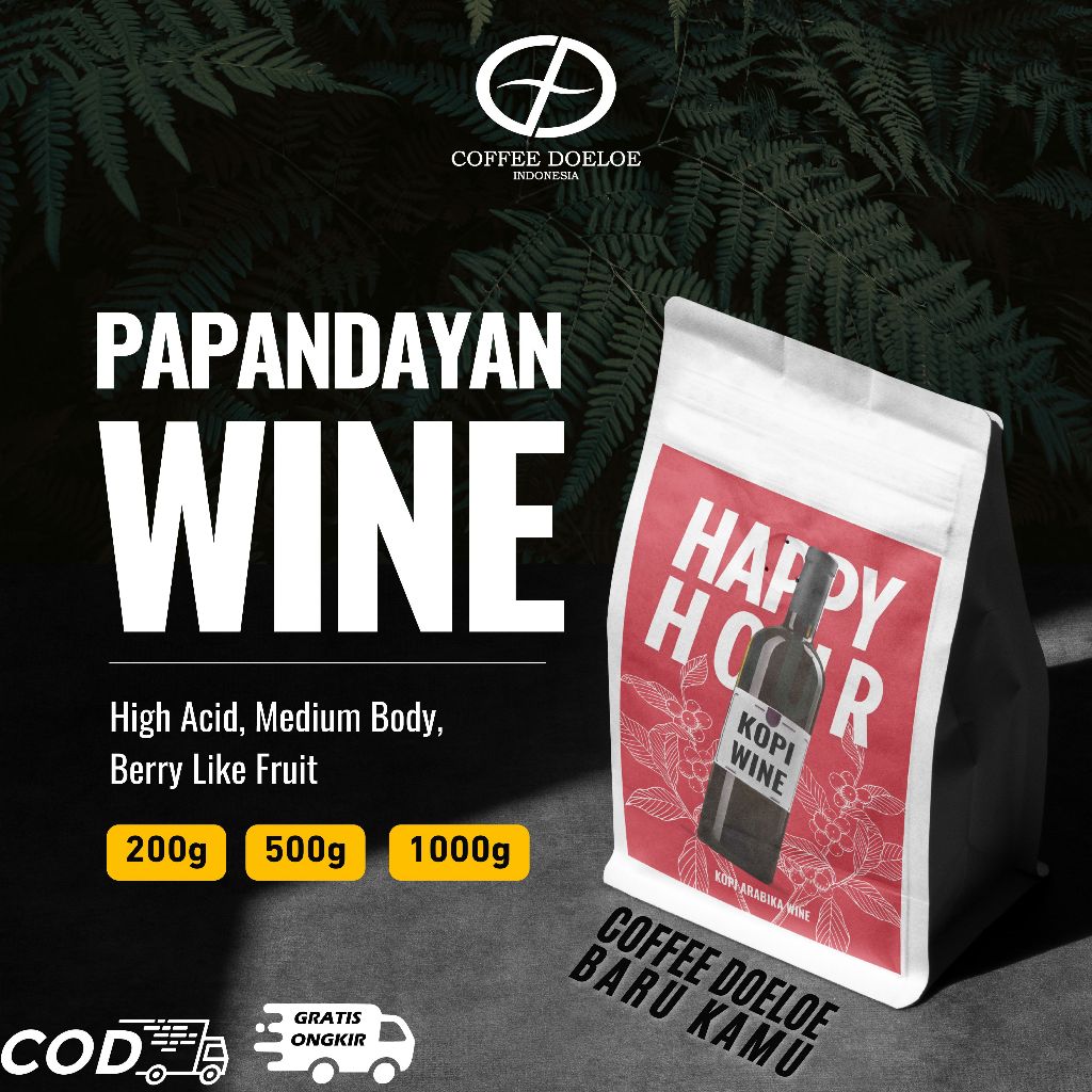 

KOPI ARABIKA WINE PAPANDAYAN GARUT ( BIJI KOPI / KOPI BUBUK) 200 GRAM
