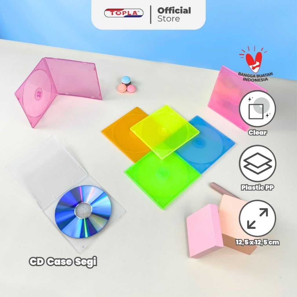 

TOPLA Case Segi A CD/DVD - Tempat Penyimpanan Berkualitas Bahan Mika