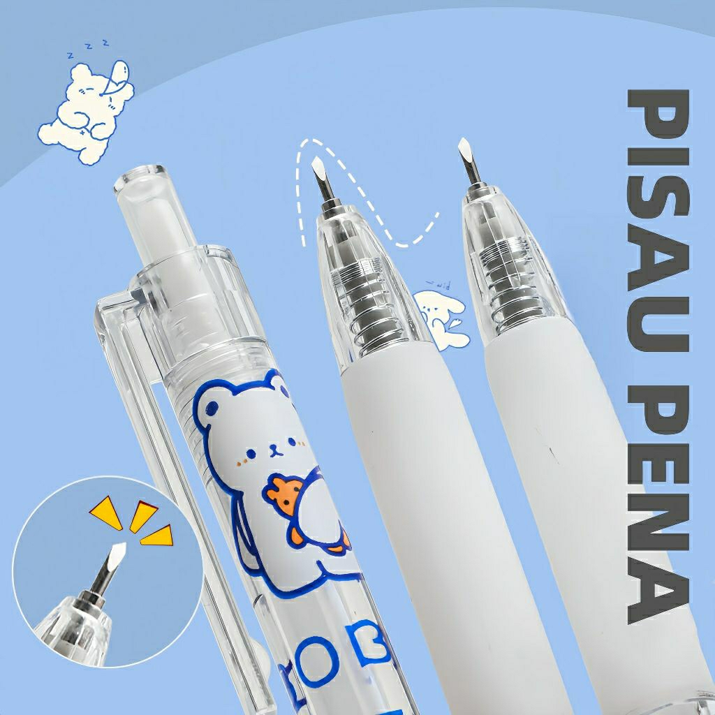 

Cutter Pen Stiker / Pisau Pemotong Pulpen Retractable Handmade.
