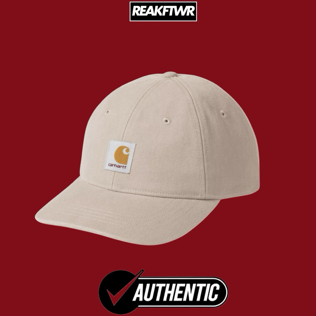 Carhartt WIP Icon Cap Dusky Beige Original - Topi Canvas Adjustable Keren Unisex