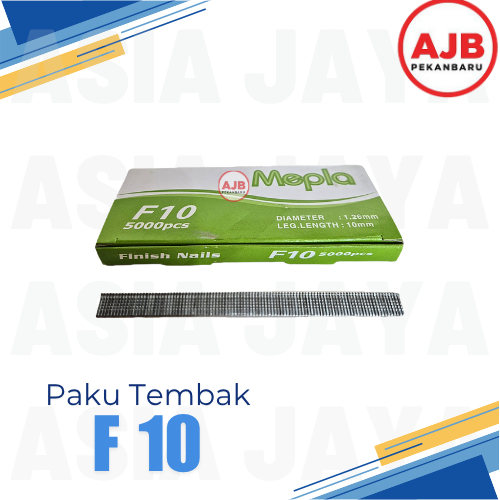 

(/KTK) PAKU TEMBAK F 10 ISI STAPLES AIR NAILER FINISH NAILS MEPLA PNEUMATIC GUN STALE