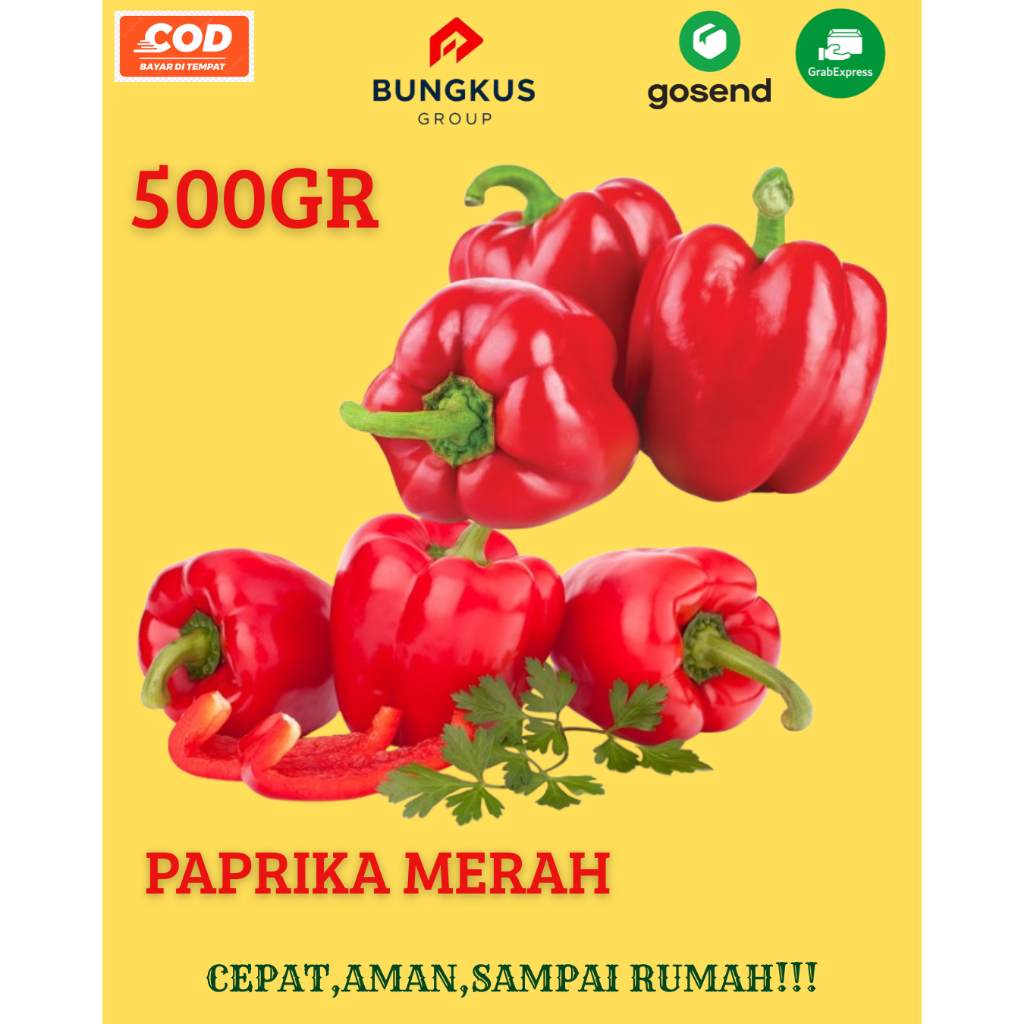 

KIRIM INSTANT PAPRIKA MERAH 500GR PREMIUM SEGAR LANGSUNG DARI PETANI FRESH