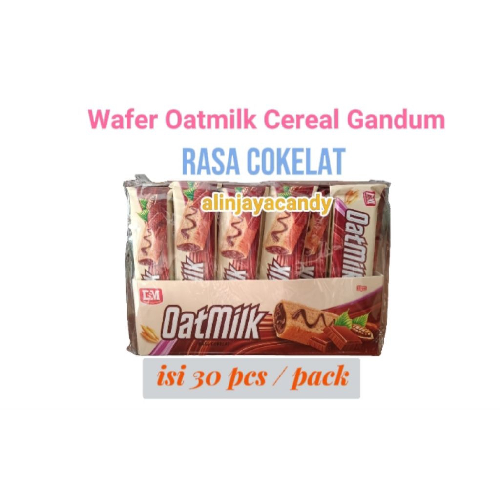 

Wafer Oatmilk Cereal Gandum Rasa Cokelat isi 30 pcs/pack