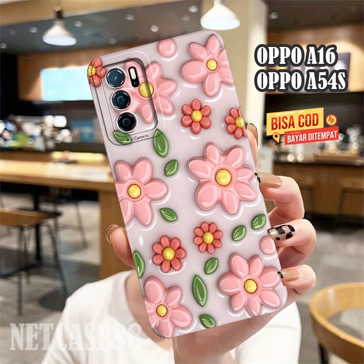 Softcase OPPO A16 A16S A54S Terbaru - Casing Lentur - Case Unik Kekinian Karakter Bunga Cute Keren A