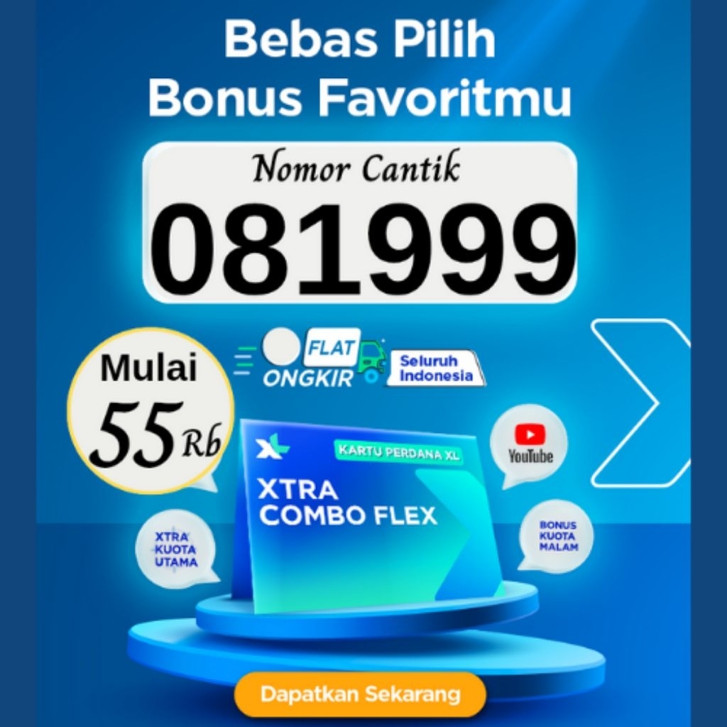 NOMOR CANTIK XL 0819 PERDANA CANTIK MURAH 999