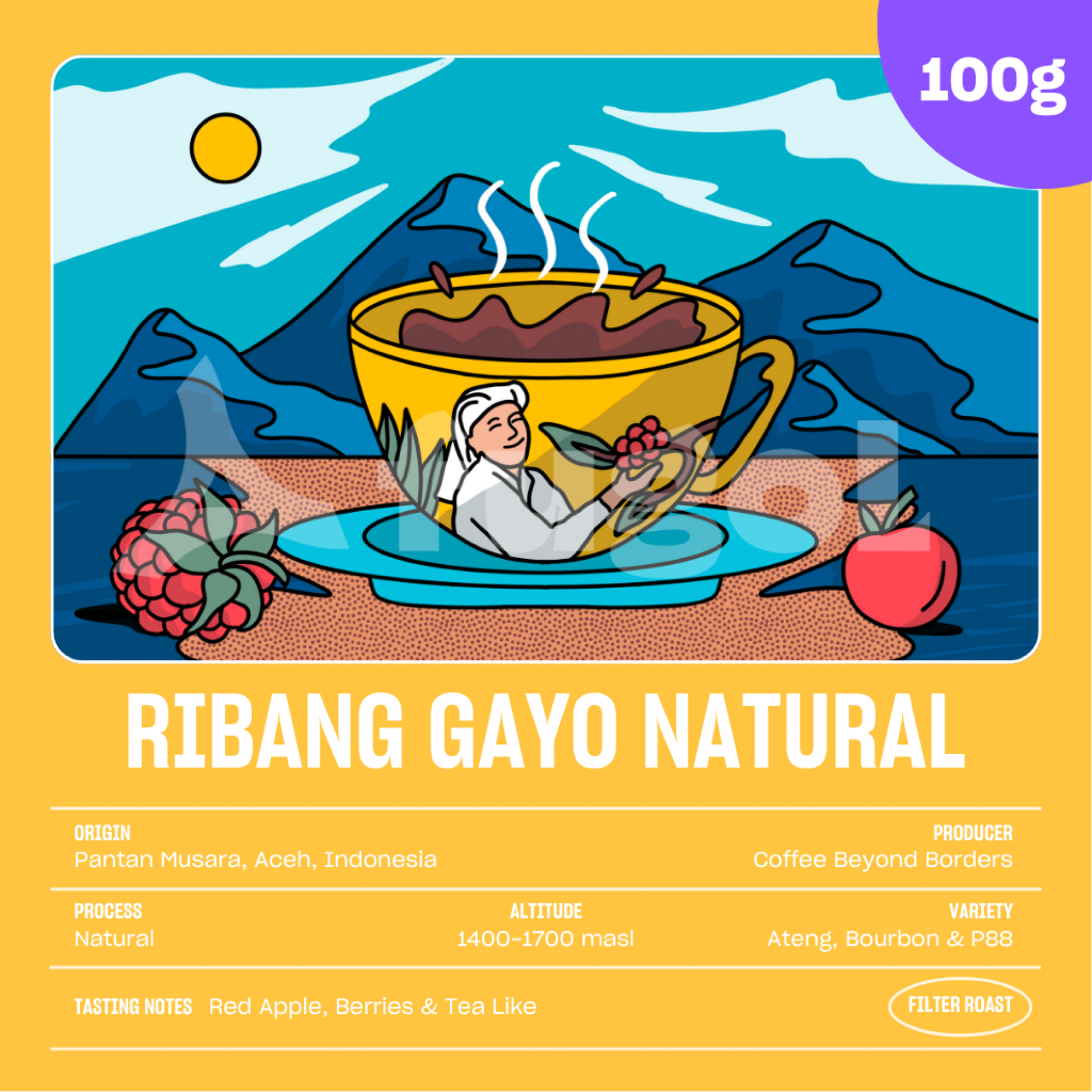 

Kopi Arabika Ribang Gayo Natural (100 gram) Single Origin Specialty