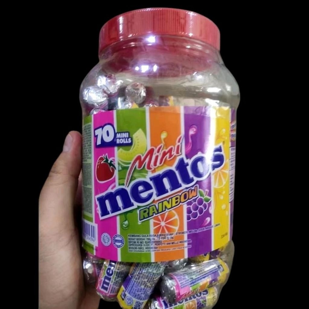 

Mentos Mini Rainbow Toples Isi 70x10g