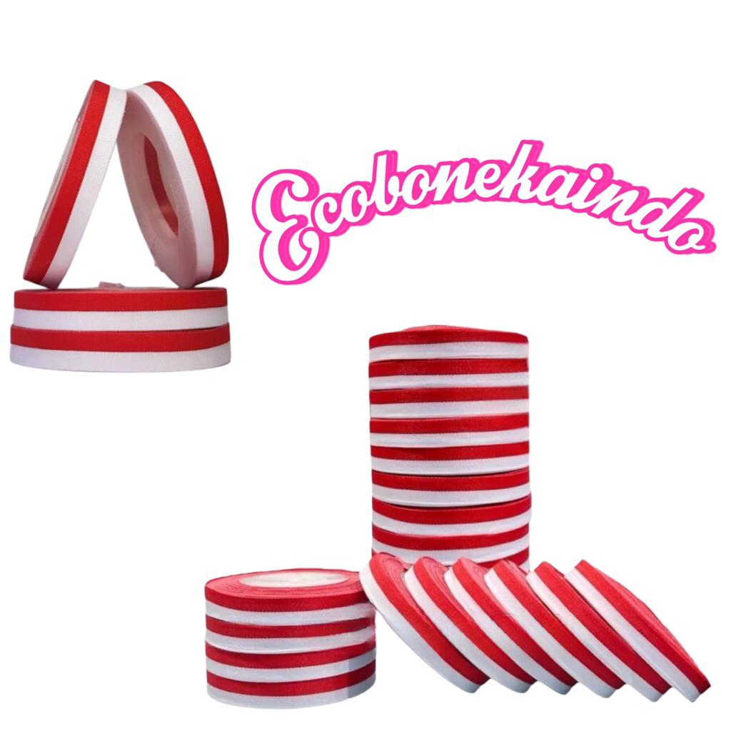 

Pita bendera merah putih per ROLL 1/2 inch pita satin berwarna gradasi merah dan putih pita 17 agustus pita DIRGAHAYU HUT RI ecobonekaindo