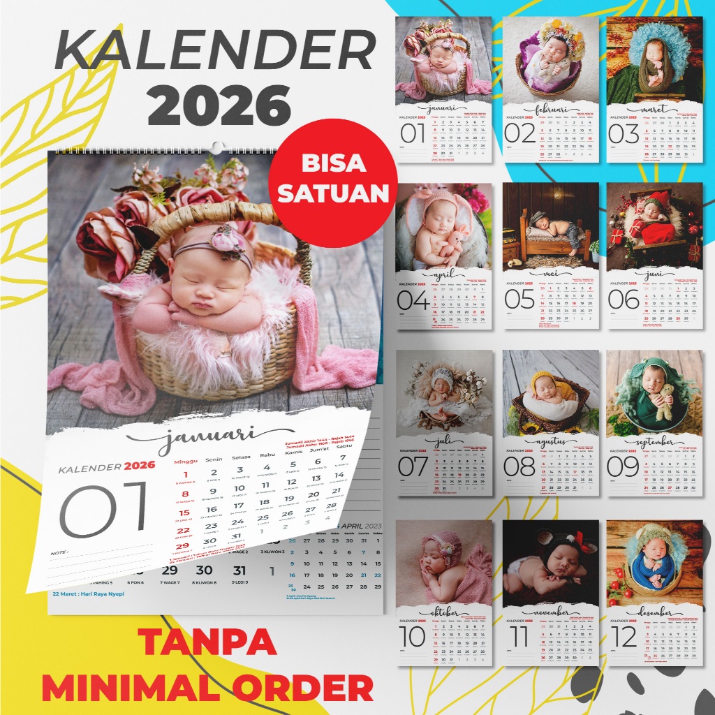 

Craftpedia Kalender 2026 Kalender Dinding 12 Lembar Custom 12 Foto 1 bulanan