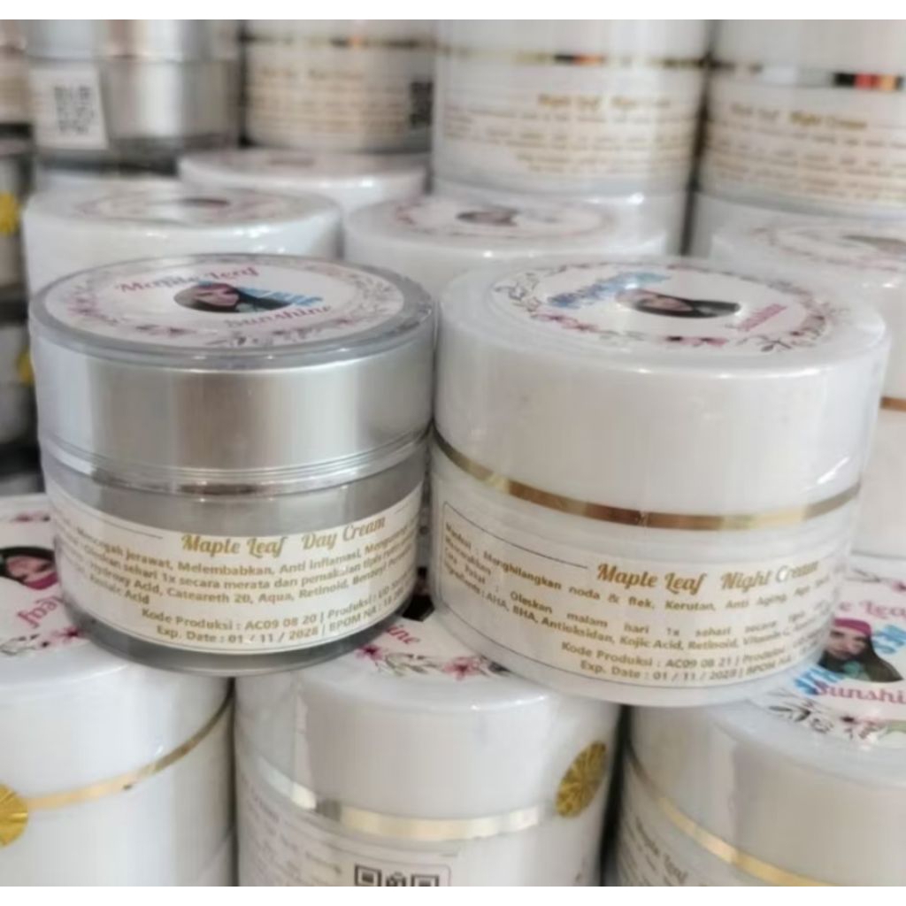 Maple Leaf Skincare Cream Siang & Cream Malam Penghilang Flek & Jerawat