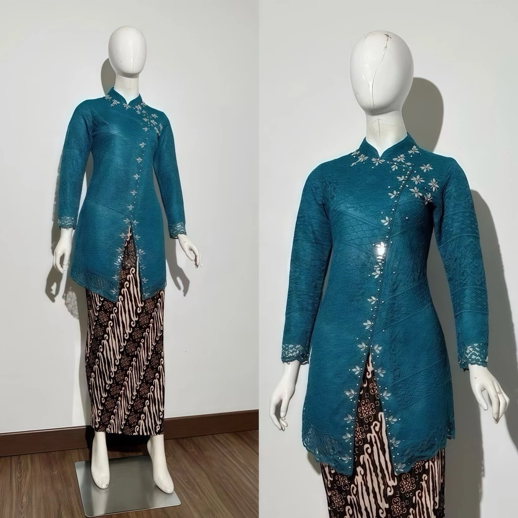 Free hijab-set kebaya brokat payet tamara/kebaya wisuda model janggan/kebaya moderen kekinian pesta