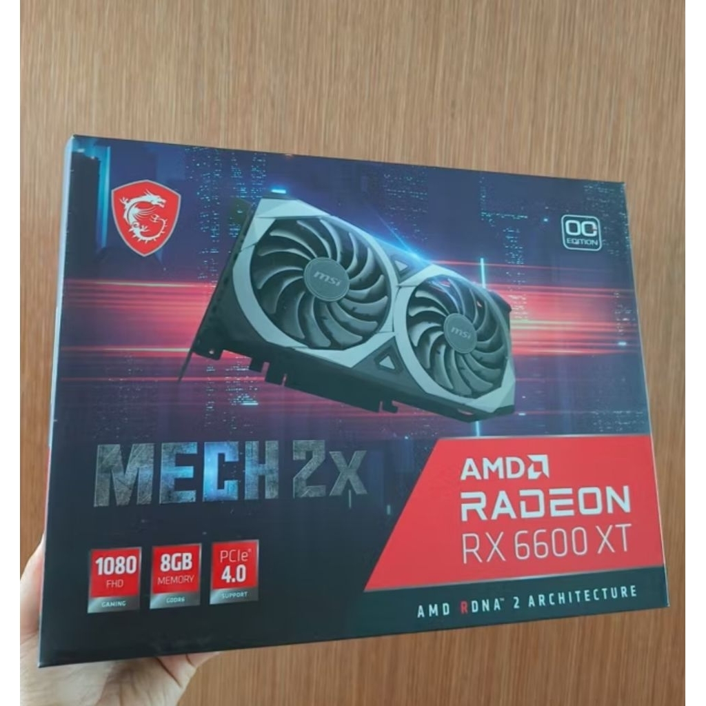 VGA CARD MSI MECH RADEON RX6600XT 2X 0C ORIGINAL SECOND GARANSI RENSI MSI INDONESIA (EX GAMING BUKAN