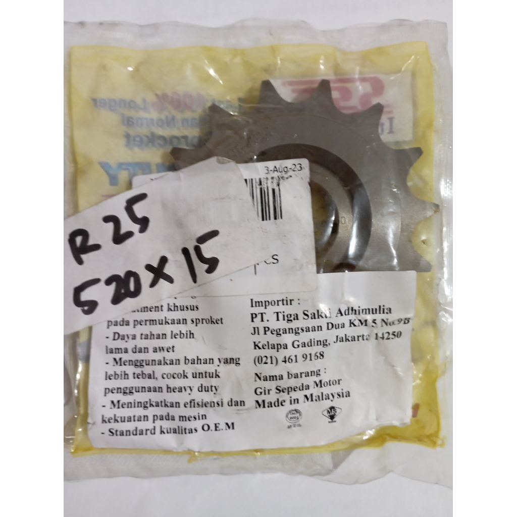 Gir SSS R25 520 15 Gear depan Gir depan Original sss