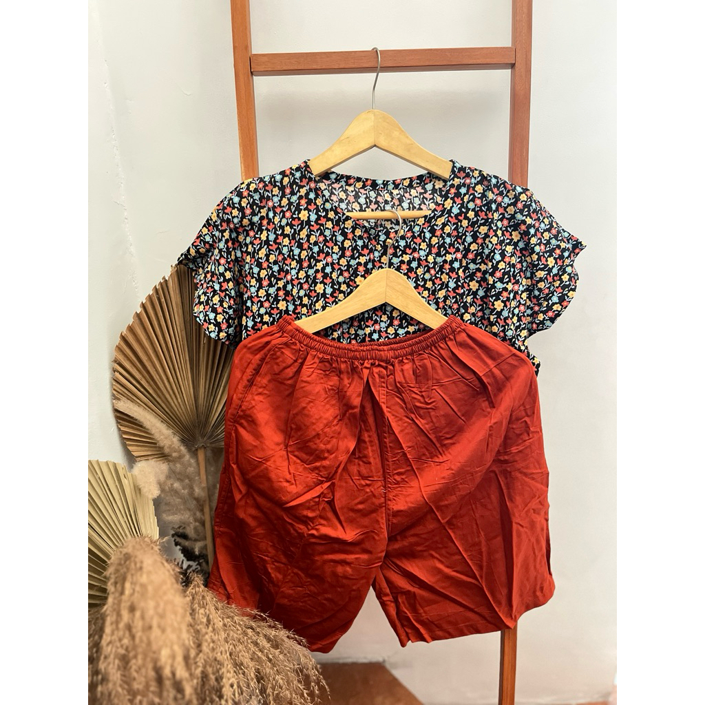 Baju Bobo / Baju Tidur / Pajamas / setelan Baju tidur rayon / Celana Tanggung