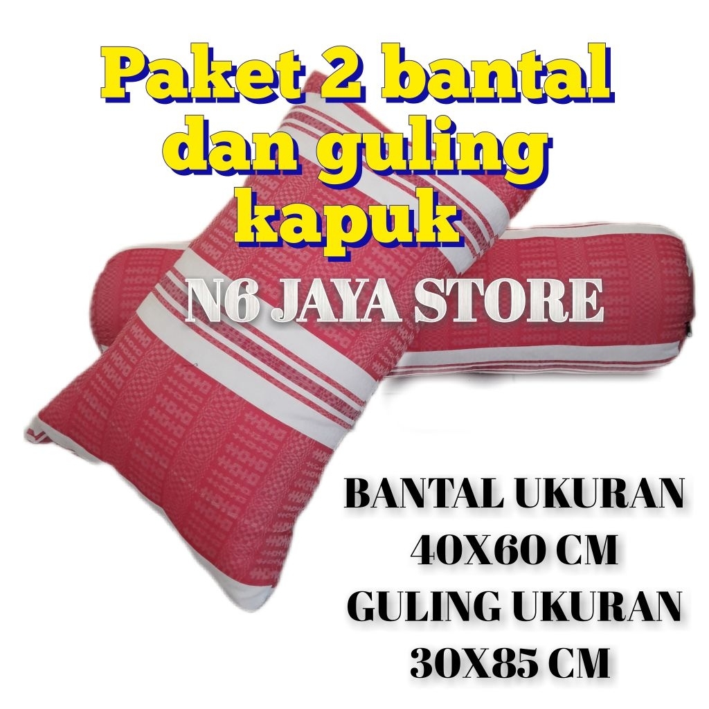 PAKET 2 BANTAL DAN GULING KAPUK ASLI