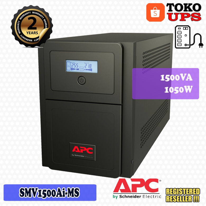 UPS APC SMV1500 SMV1500AI-MS 1500VA 1050W AVR Sinewave PFC LCD