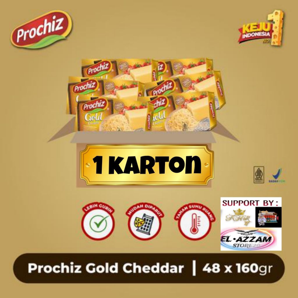 

PROCHIZ GOLD CHEDDAR 1 KARTON 48PCS ORI 100%