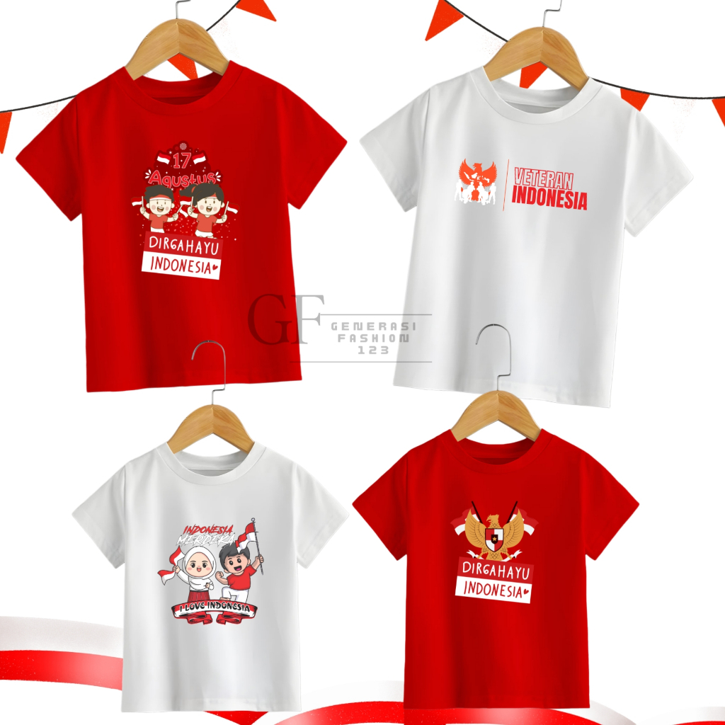 Kaus Merah Putih Anak Agustusan Kaos Anak 17 Agustus 2025 Ksos Kemerdekaan Anak 80 Th Atasan Merah P
