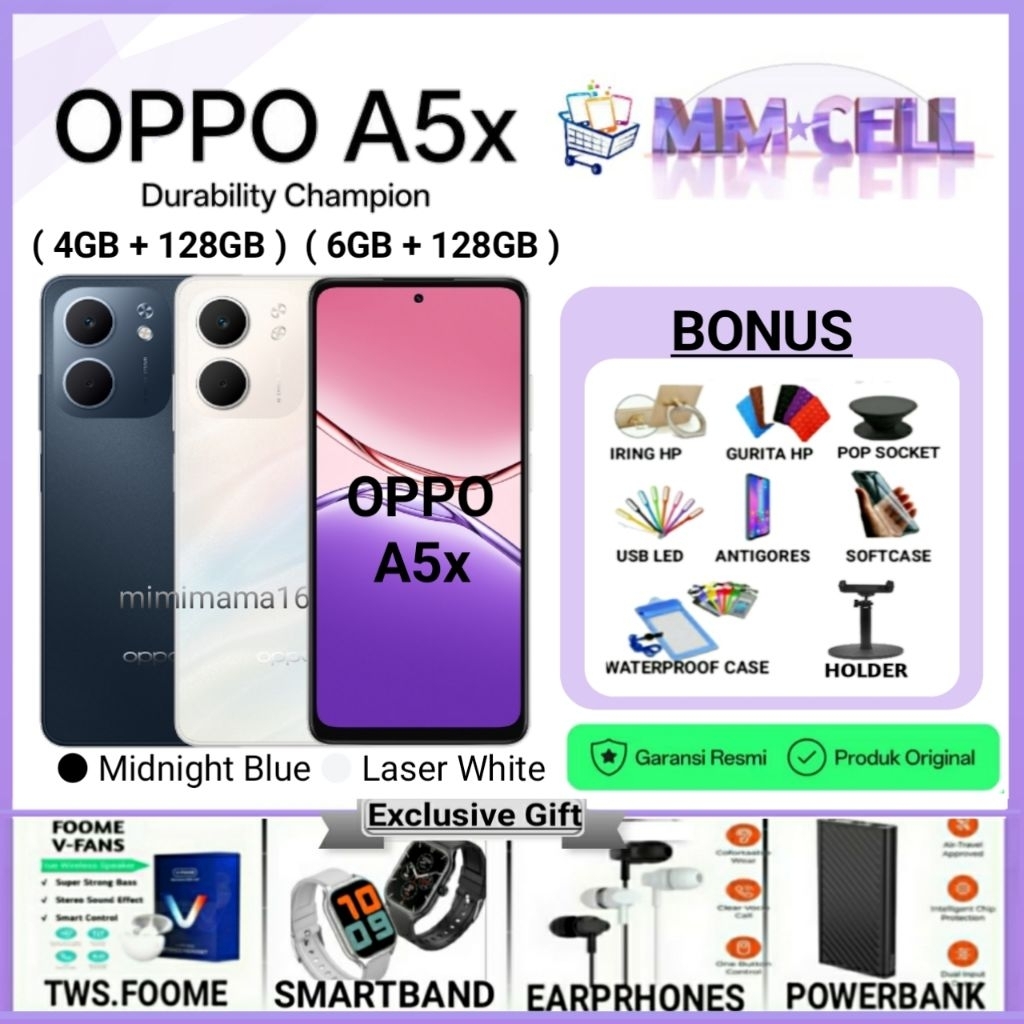 OPPO A5x RAM 4/128 GB | OPPO A5 X RAM 6/128 GB GARANSI RESMI OPPO INDONESIA